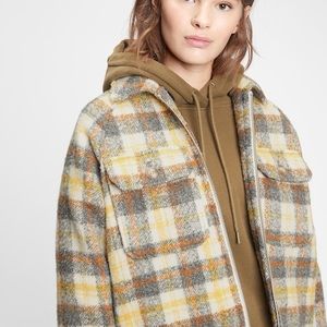 Gap Yellow Plaid Shirt Jacket